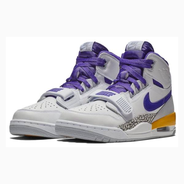 Nike Legacy 312 Lakers Basketskor Air Jordan Herr Vita Lila | JD-269DA