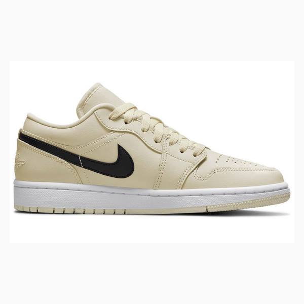 Nike Low Creamy Coconut Milk Sneakers Air Jordan 1 Dam Grädde Svarta | JD-654HQ