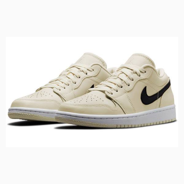 Nike Low Creamy Coconut Milk Sneakers Air Jordan 1 Dam Grädde Svarta | JD-654HQ