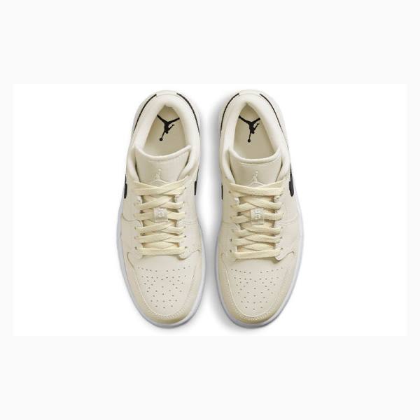 Nike Low Creamy Coconut Milk Sneakers Air Jordan 1 Dam Grädde Svarta | JD-654HQ