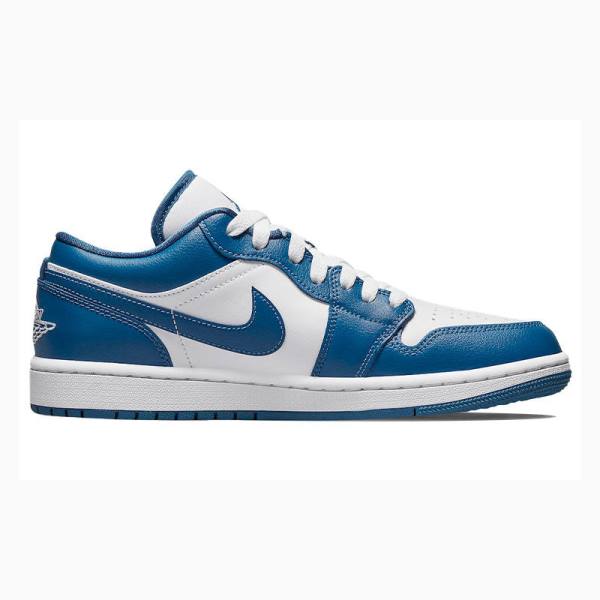 Nike Low Marina Blue Sneakers Air Jordan 1 Dam Blå | JD-951WF