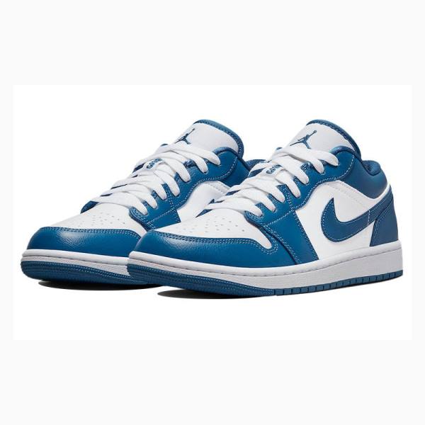 Nike Low Marina Blue Sneakers Air Jordan 1 Dam Blå | JD-951WF