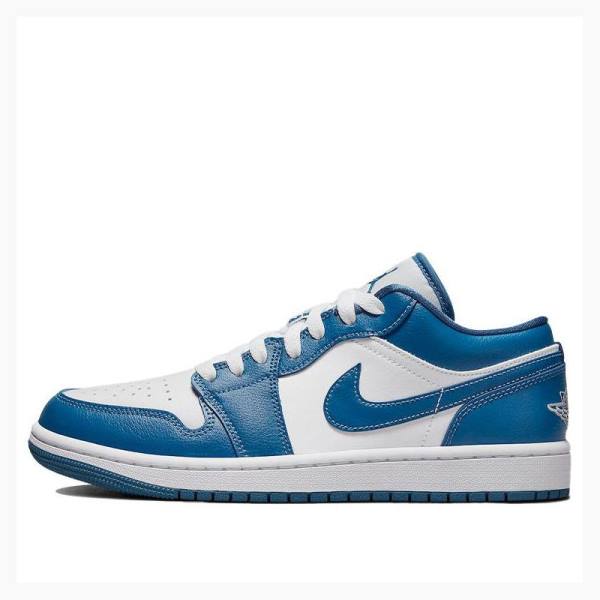 Nike Low Marina Blue Sneakers Air Jordan 1 Dam Blå | JD-951WF