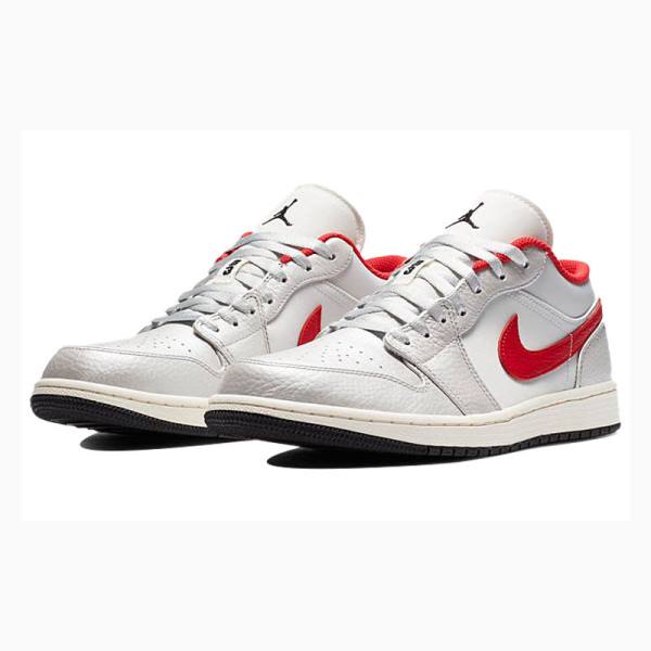 Nike Low 'Night Track' Sneakers Air Jordan 1 Herr Vita Röda | JD-617NB