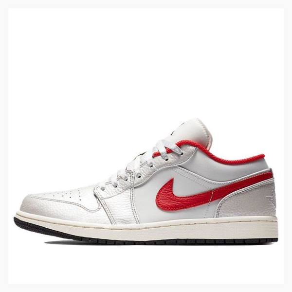 Nike Low \'Night Track\' Sneakers Air Jordan 1 Herr Vita Röda | JD-617NB