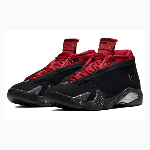 Nike Low Red Lipstick Sneakers Air Jordan 14 Dam Svarta Röda | JD-846BW