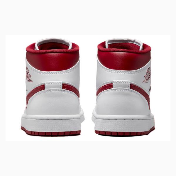 Nike Mid Reverse Chicago Basketskor Air Jordan 1 Dam Vita Röda | JD-236AL