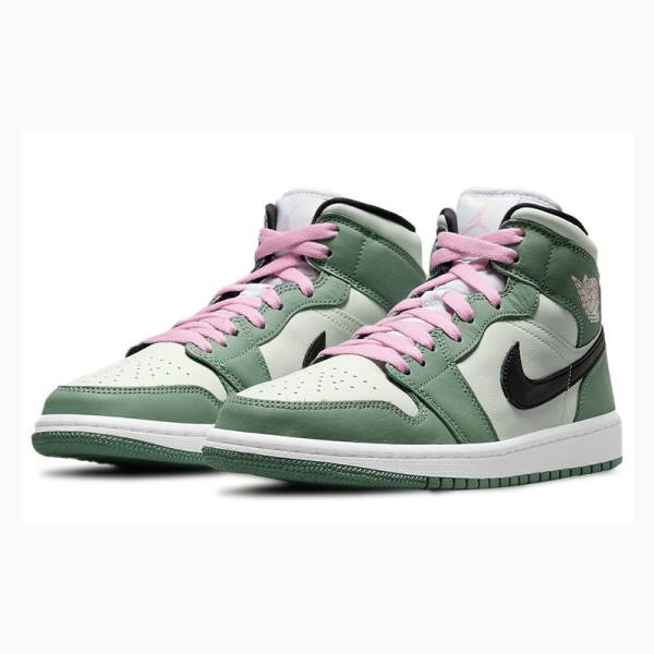 Nike Mid SE 'Dutch Green' (W) Basketskor Air Jordan 1 Dam Gröna Svarta | JD-147JQ