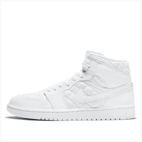 Nike Mid SE Quilted Basketskor Air Jordan 1 Dam Vita | JD-057IX