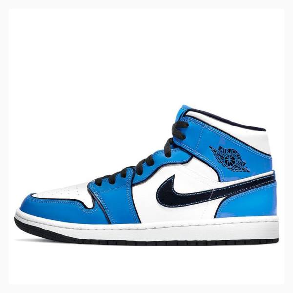 Nike Mid SE Signal Basketskor Air Jordan 1 Herr Blå | JD-043GF