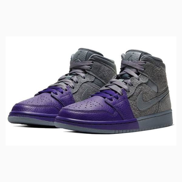 Nike Mid Sheila Rashid - Unite Basketskor Air Jordan 1 Dam Grå Lila | JD-276DW