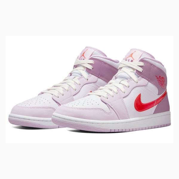 Nike Mid Valentines Day Basketskor Air Jordan 1 Dam Röda Lila | JD-578TF