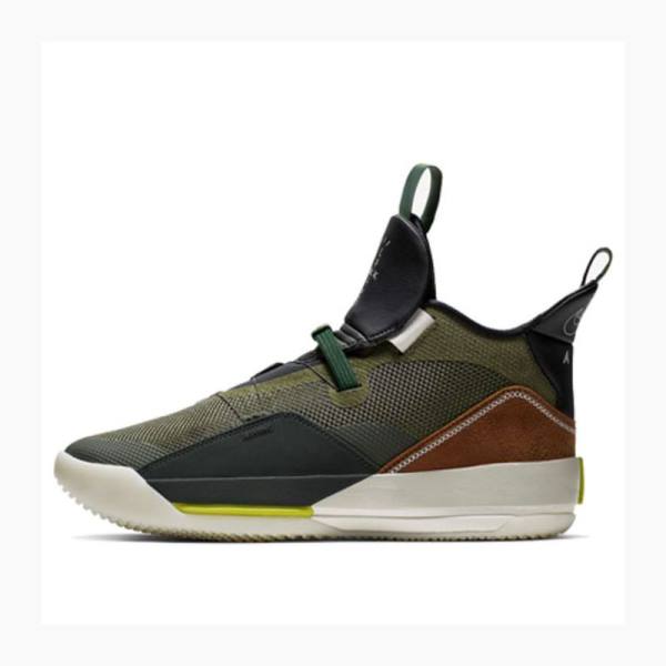 Nike NRG x Travis Scott Army Basketskor Air Jordan 33 Herr Olivgröna | JD-458ZB