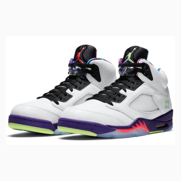 Nike Retro Alternate Bel-Air Basketskor Air Jordan 5 Herr Vita Lila | JD-679LF