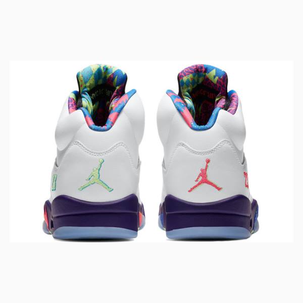 Nike Retro Alternate Bel-Air Basketskor Air Jordan 5 Herr Vita Lila | JD-679LF