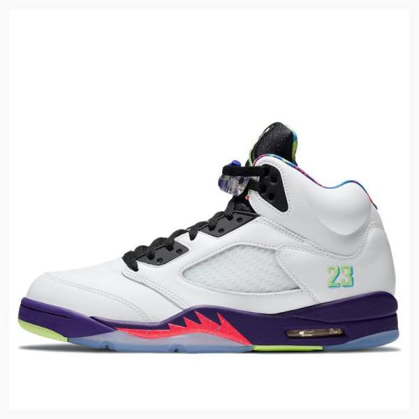 Nike Retro Alternate Bel-Air Basketskor Air Jordan 5 Herr Vita Lila | JD-679LF