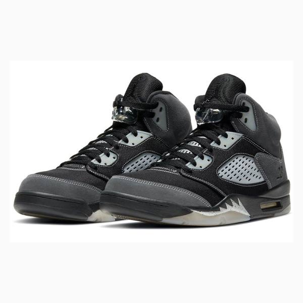 Nike Retro Anthracite Basketskor Air Jordan 5 Herr Svarta Grå | JD-736PB