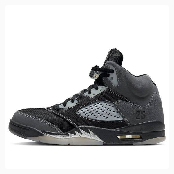 Nike Retro Anthracite Basketskor Air Jordan 5 Herr Svarta Grå | JD-736PB