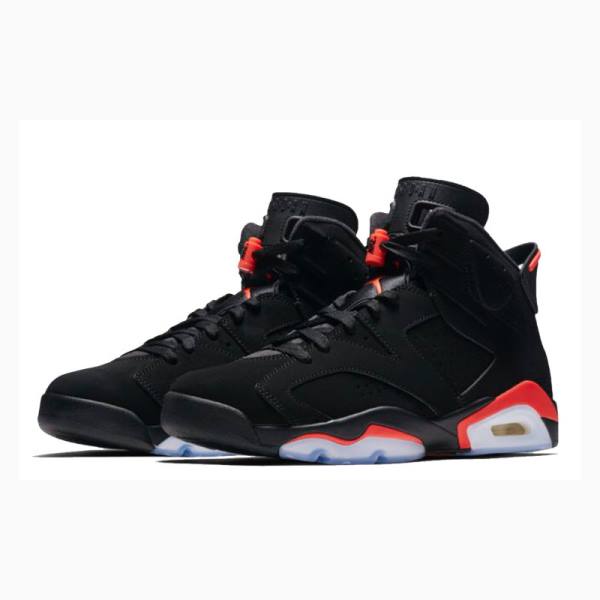 Nike Retro Black Infrared Basketskor Air Jordan 6 Herr Svarta Röda | JD-017WX