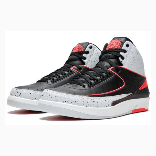 Nike Retro Black Infrared Basketskor Air Jordan 2 Herr Vita Svarta Röda | JD-362VJ