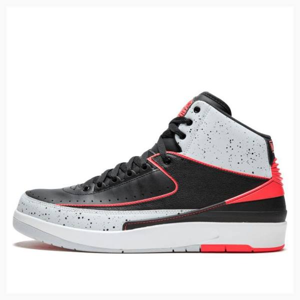 Nike Retro Black Infrared Basketskor Air Jordan 2 Herr Vita Svarta Röda | JD-362VJ