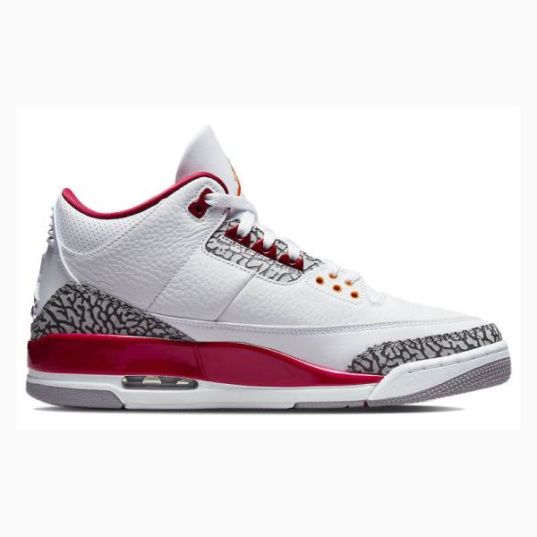 Nike Retro Cardinal Basketskor Air Jordan 3 Herr Vita Röda | JD-532EO