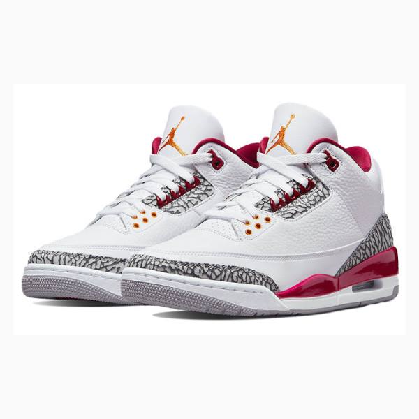 Nike Retro Cardinal Basketskor Air Jordan 3 Herr Vita Röda | JD-532EO