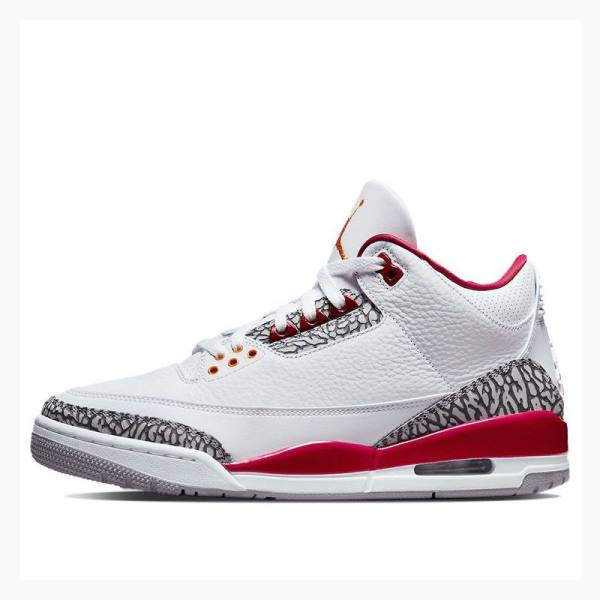 Nike Retro Cardinal Basketskor Air Jordan 3 Herr Vita Röda | JD-532EO