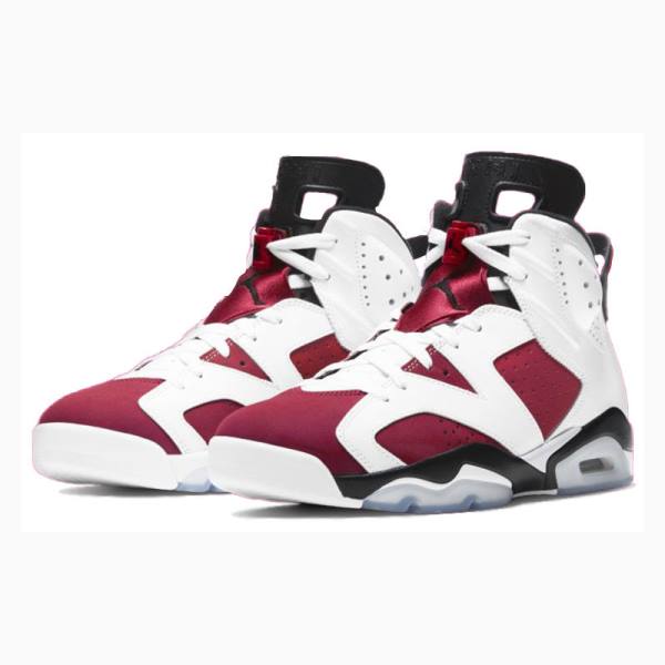 Nike Retro Carmine Basketskor Air Jordan 6 Herr Vita Röda Svarta | JD-194XD