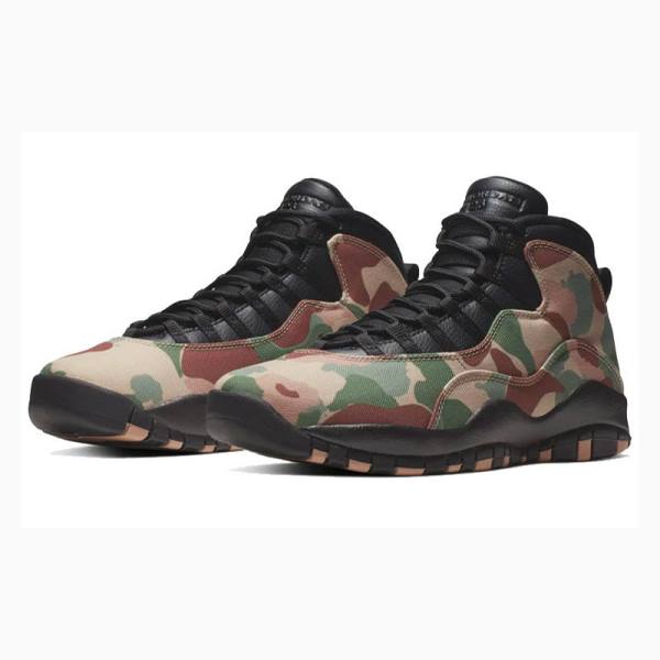 Nike Retro Desert Camo Basketskor Air Jordan 10 Herr Bruna Gröna | JD-950DN