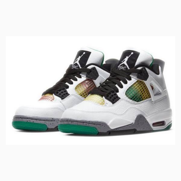 Nike Retro Do The Right Thing Basketskor Air Jordan 4 Dam Vita Gröna | JD-645IQ