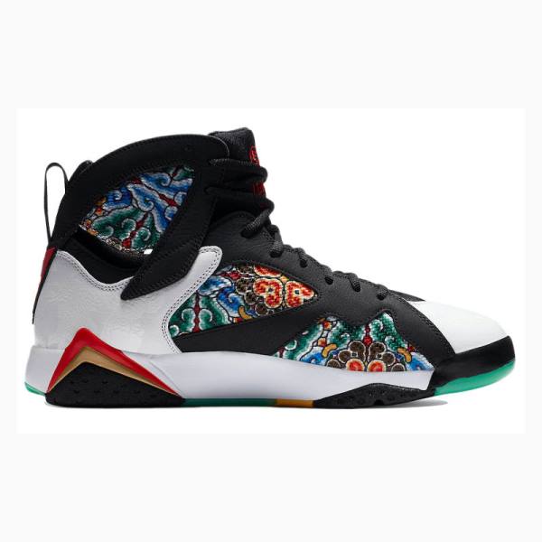 Nike Retro GC China Edition Basketskor Air Jordan 7 Herr Vita Svarta Röda | JD-375JP