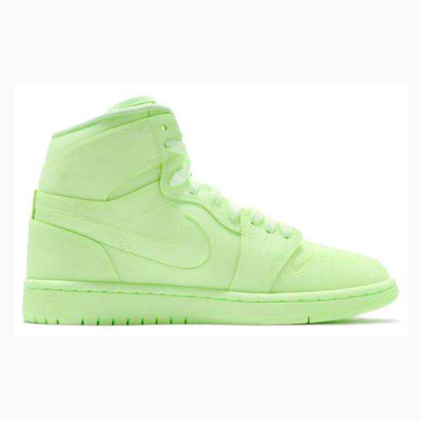 Nike Retro HI PRM Barely Volt Basketskor Air Jordan 1 Dam Gröna | JD-643TA