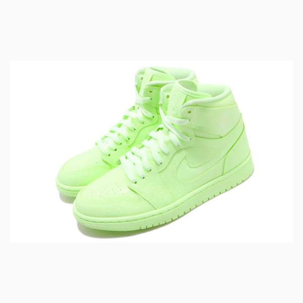 Nike Retro HI PRM Barely Volt Basketskor Air Jordan 1 Dam Gröna | JD-643TA