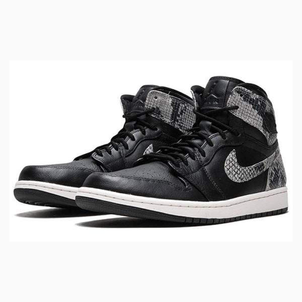 Nike Retro HI PRM Snake - Phantom Basketskor Air Jordan 1 Dam Svarta Grå | JD-038SW