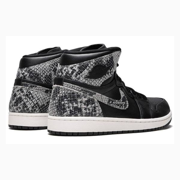 Nike Retro HI PRM Snake - Phantom Basketskor Air Jordan 1 Dam Svarta Grå | JD-038SW