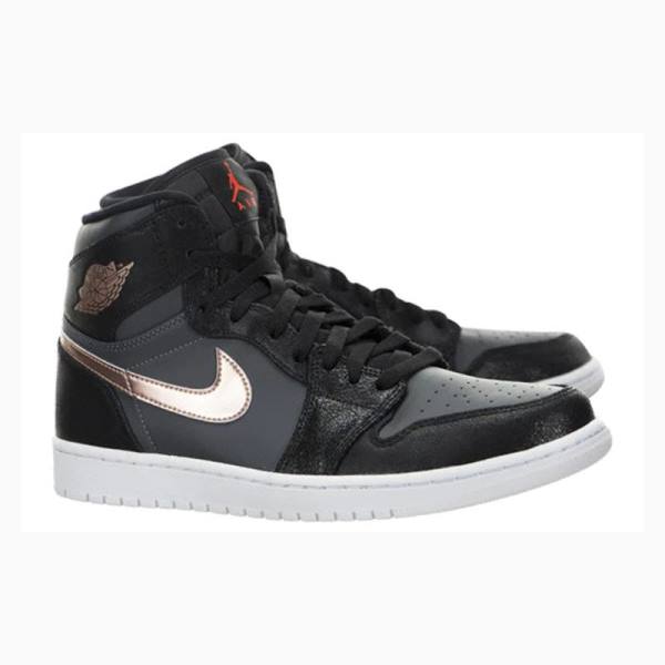 Nike Retro High Metallic Bronze Basketskor Air Jordan 1 Herr Svarta Grå | JD-589TV