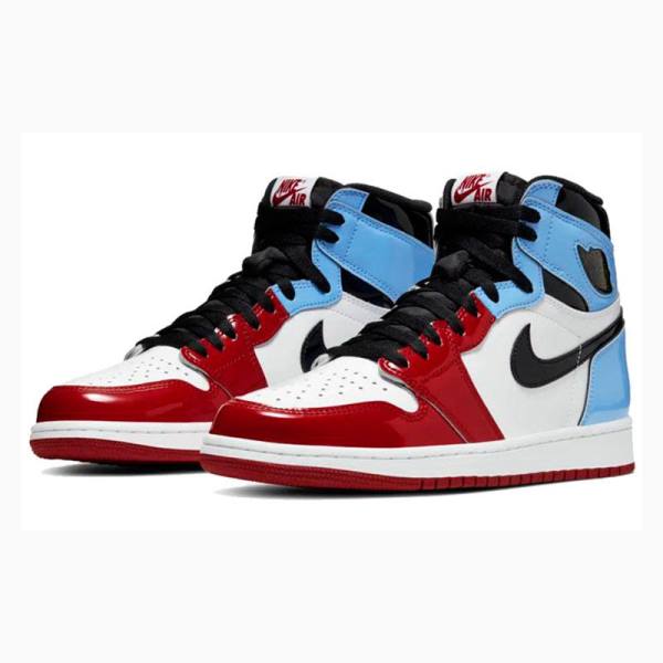 Nike Retro High OG Fearless UNC Chicago Basketskor Air Jordan 1 Herr Vita Röda Blå | JD-098IR