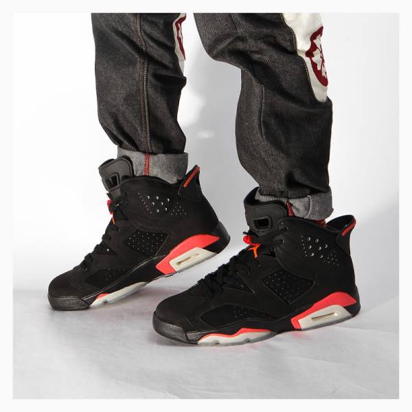 Nike Retro Infrared Basketskor Air Jordan 6 Herr Svarta Röda | JD-981EC