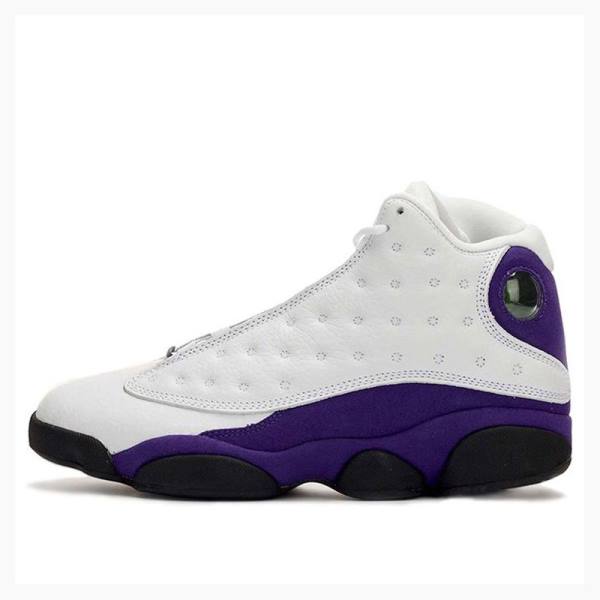 Nike Retro Lakers Basketskor Air Jordan 13 Herr Vita Lila Svarta | JD-910IJ