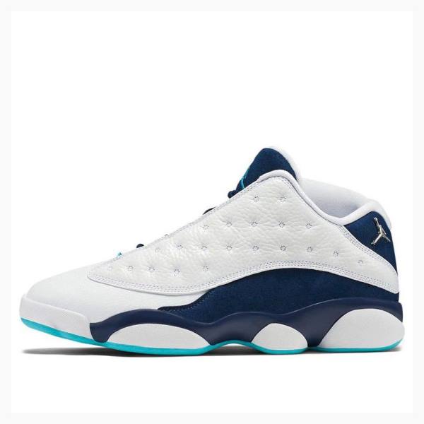 Nike Retro Low Hornets Sneakers Air Jordan 13 Herr Vita Marinblå | JD-675VP