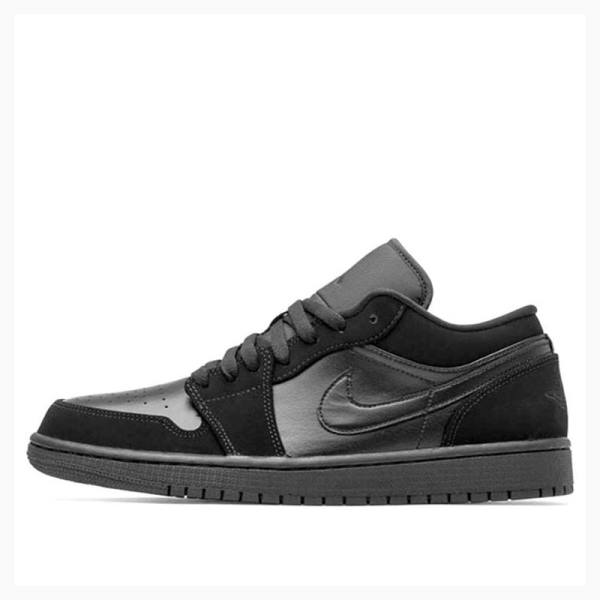 Nike Retro Low Sneakers Air Jordan 1 Herr Svarta Silver | JD-417GZ