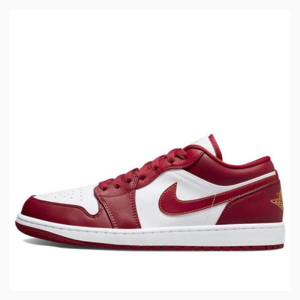 Nike Retro Low Sneakers Air Jordan 1 Herr Vita Röda | JD-459UD