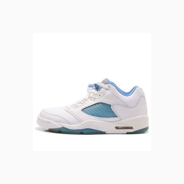 Nike Retro Low \'UNC\' Sneakers Air Jordan 5 Dam Vita Blå | JD-704NH