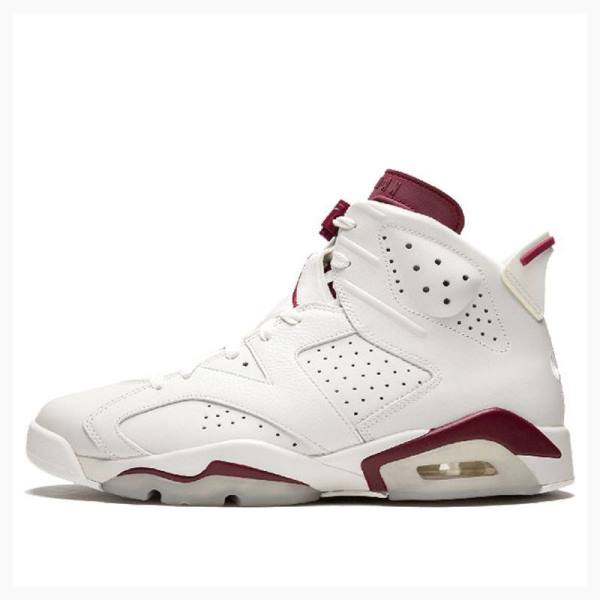 Nike Retro Maroon Basketskor Air Jordan 6 Herr Vita Röda | JD-507WJ