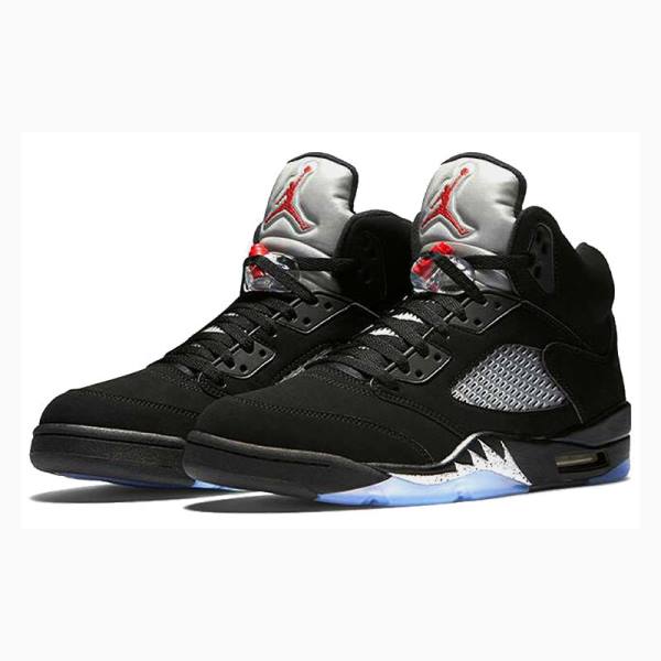 Nike Retro Metallic Basketskor Air Jordan 5 Herr Svarta Silver | JD-756CL