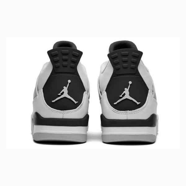 Nike Retro Military Black Basketskor Air Jordan 4 Herr Vita Silver | JD-384DW