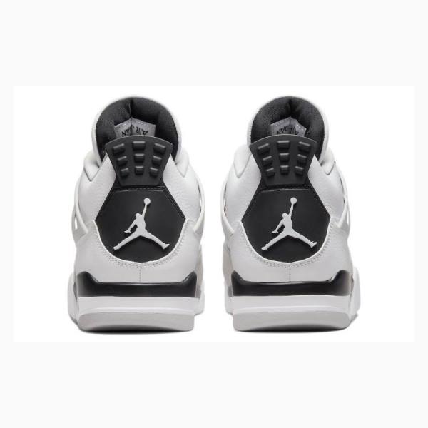 Nike Retro Military Black Basketskor Air Jordan 4 Herr Vita Silver | JD-384DW