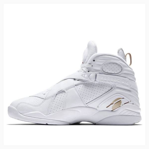 Nike Retro OVO Metallic Basketskor Air Jordan 8 Herr Vita Guld | JD-641DE