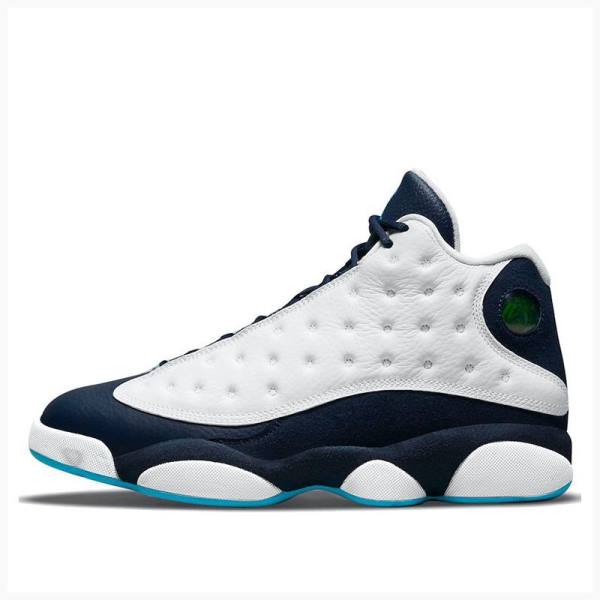 Nike Retro Obsidian powder Basketskor Air Jordan 13 Herr Vita Blå | JD-528NP